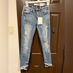 Kancan skinny ankle ripped jeans